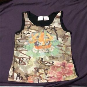 Crop tank top with Ganesha